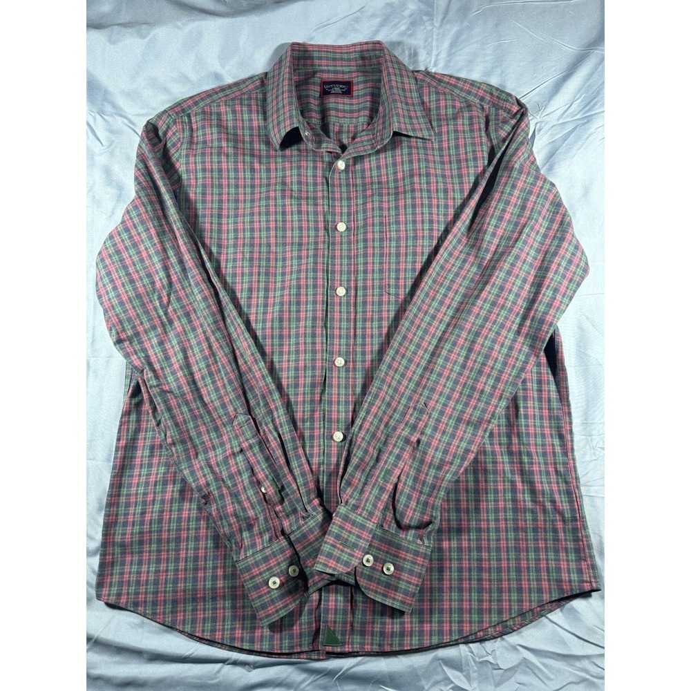 UNTUCKit Men's Long Sleeve Plaid Button Up Shirt Size Large Slim Fit